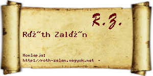 Róth Zalán névjegykártya